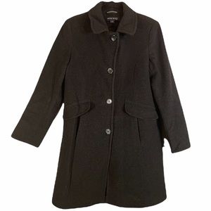 Anne Klein Wool Cashmere Blend Charcoal Peacoat 10